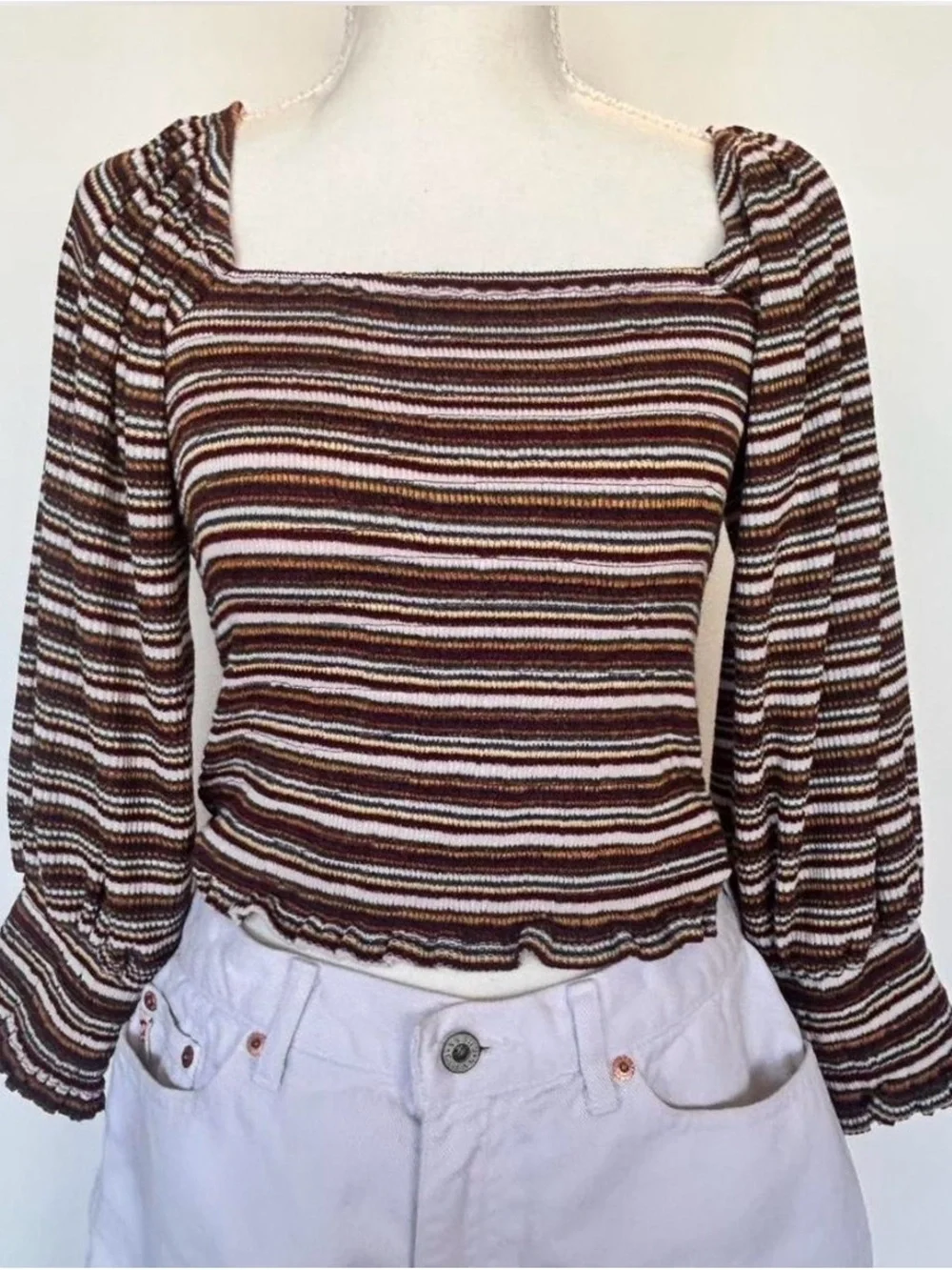 Anthropologie Long-sleeve stretchy blouse